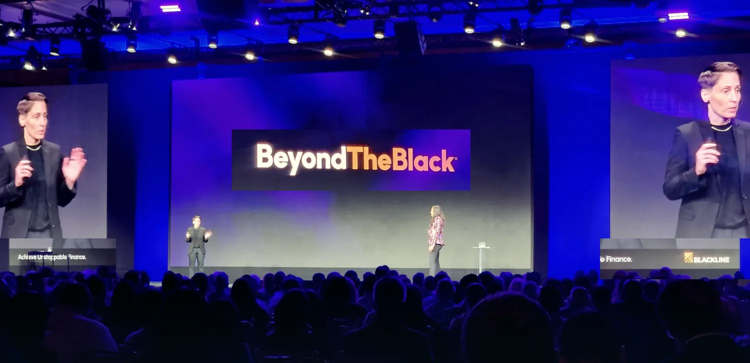 Cheri Hewlett on the BeyondTheBlack main stage before a full audience